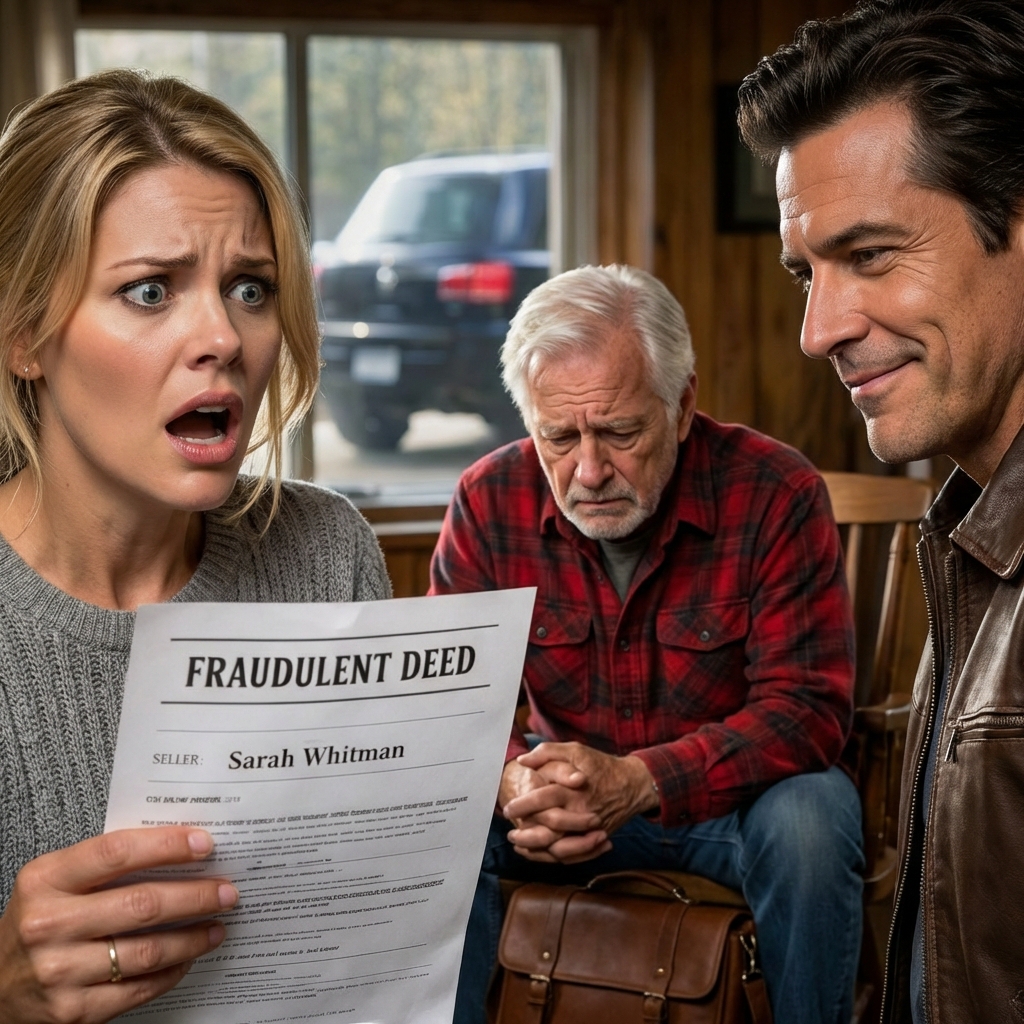 Dad sold our mountain cabin to cover his debt. But hours later, the county clerk called: someone had just tried to record a fraudulent deed