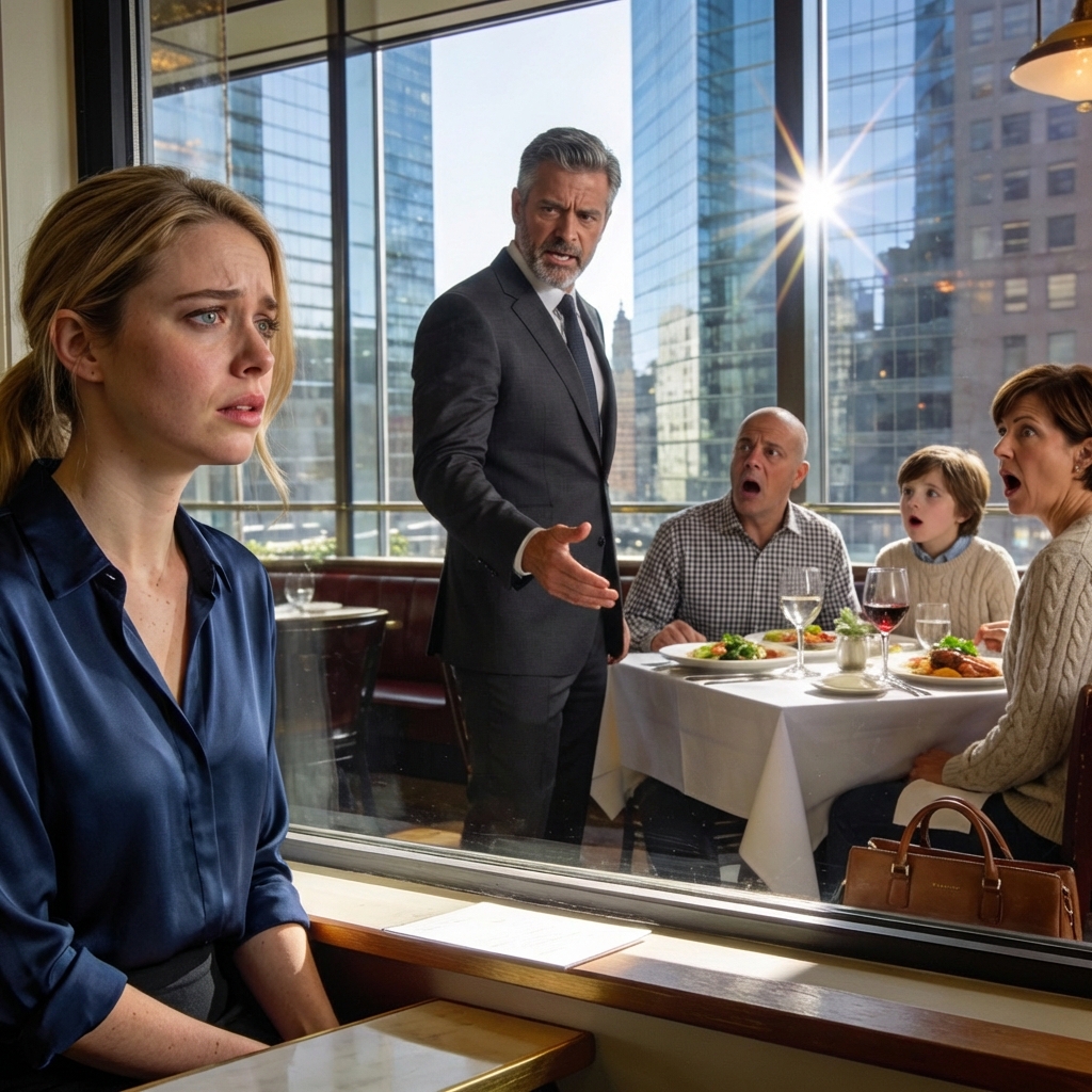 *At the restaurant, my sister announced to everyone, ‘Rachel, go find another table. This one’s for family, not adopted girls.’ They all laughed and agreed. Then the waiter placed a $3270 bill in front of me for their entire dinner. I smiled, took a sip, and humbly paid the bill. But then, I heard a voice… ‘Just a moment, please’**