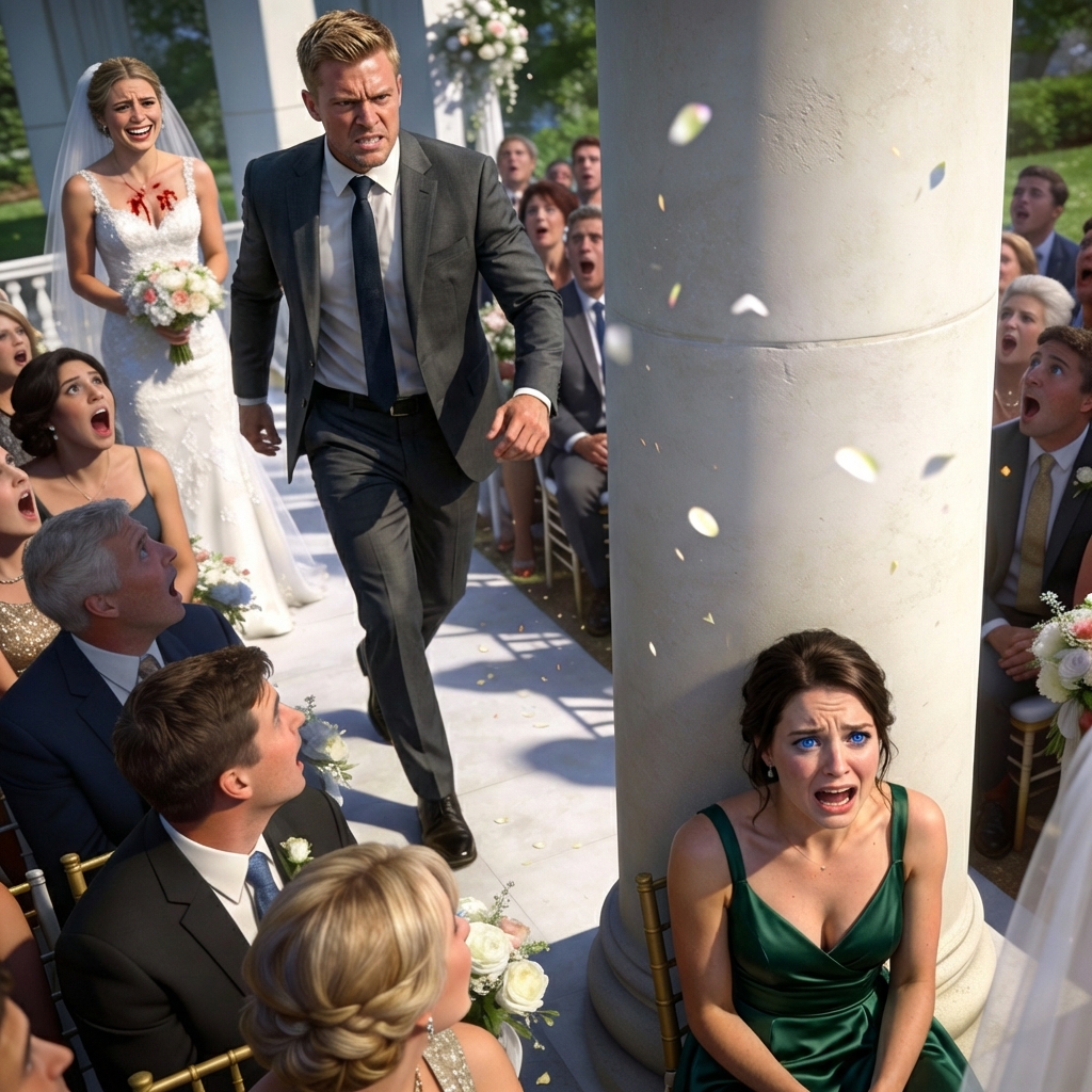 I was seated behind a pillar at my sister’s wedding, everyone pretended I wasn’t family. Then a stranger sat beside me and said, “just follow my lead and pretend you’re my date.” When he stood to speak, everyone turned. Sister stopped smiling.