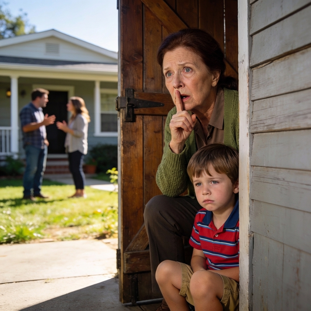 My 6-year-old grandson locked me inside the storage shed during hide-and-seek… and minutes later, I overheard a conversation that shattered our family.