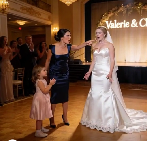 The music stopped when my daughter said, “Mommy, that’s your wedding dress!” My sister turned pale. I stood up and said, “You stole from me on your big day—let’s not pretend you didn’t.”