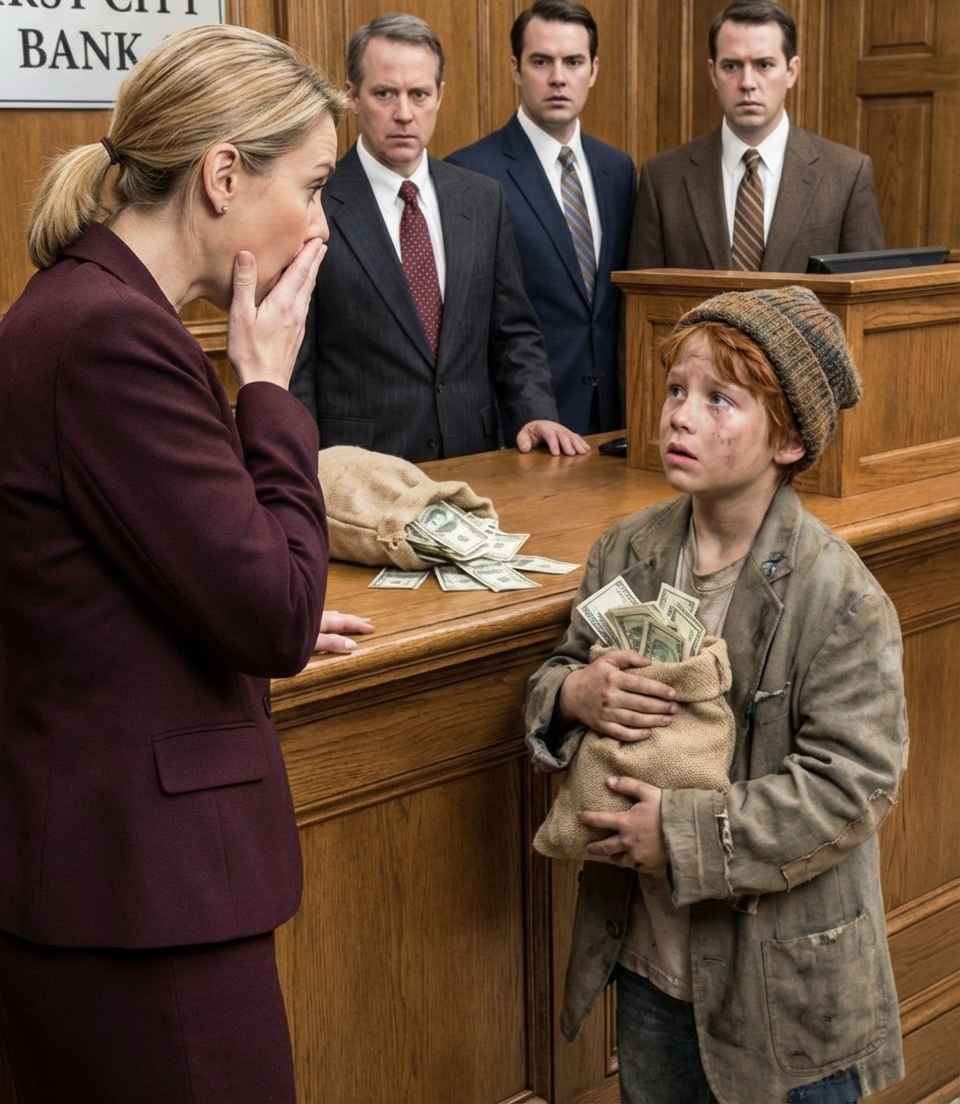 Risero quando il ragazzo povero entrò in banca con una borsa consumata.