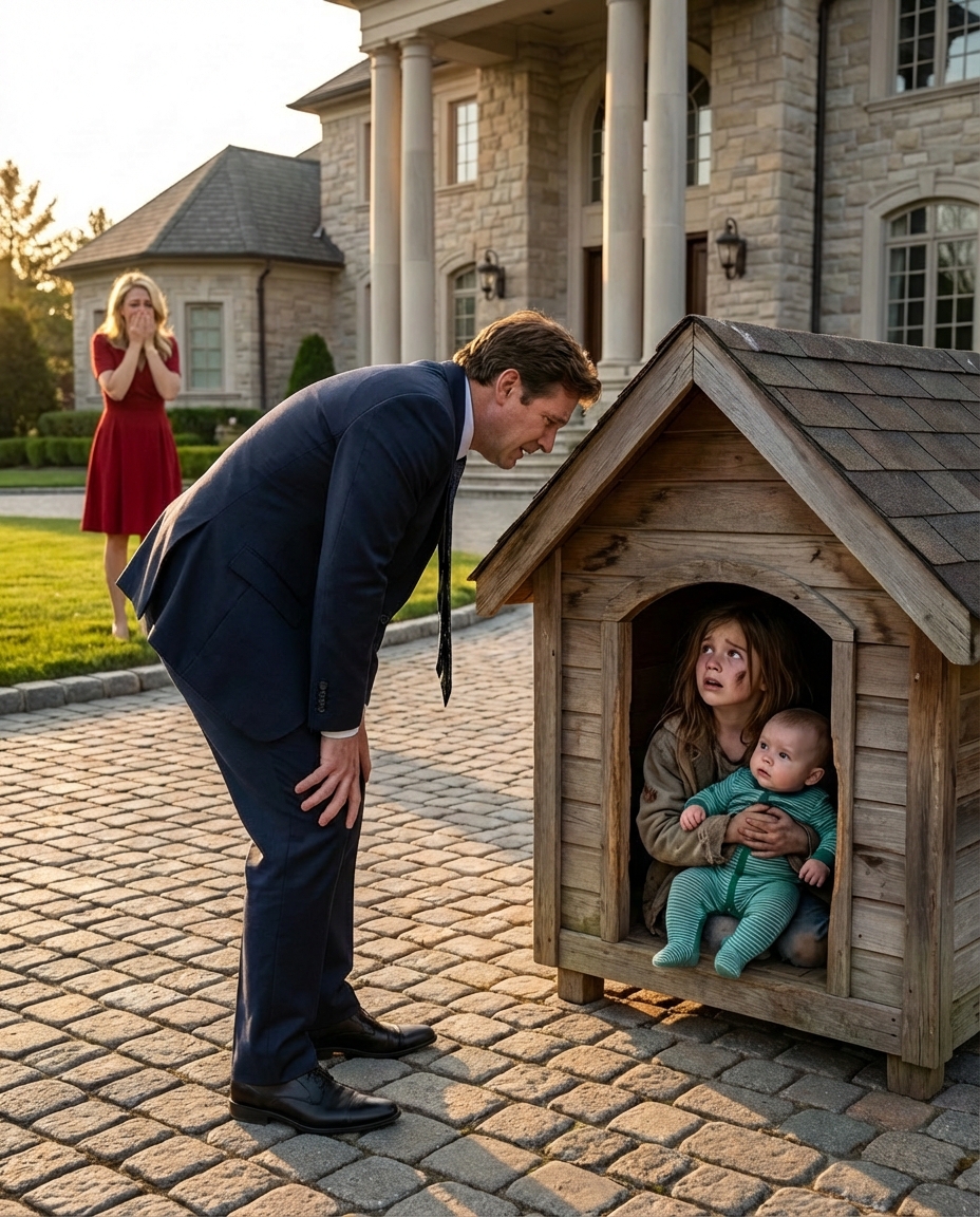 Una donna rinchiuse i bambini nella cuccia del cane; ma quando il padre tornò a casa e li trovò lì, rimase senza parole — e ciò che fece dopo lasciò tutti sconvolti.