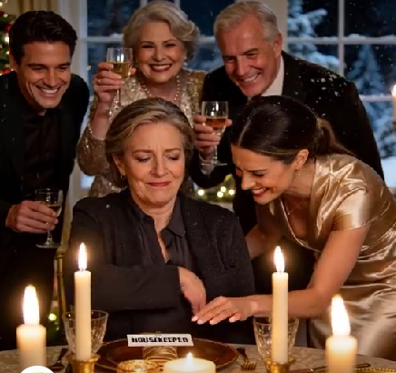 My daughter-in-law labeled me “HOUSEKEEPER” in front of her parents, and everyone laughed. Then my son smirked and told me I wasn’t “family.” I left my wedding ring on the table—and the room went silent.