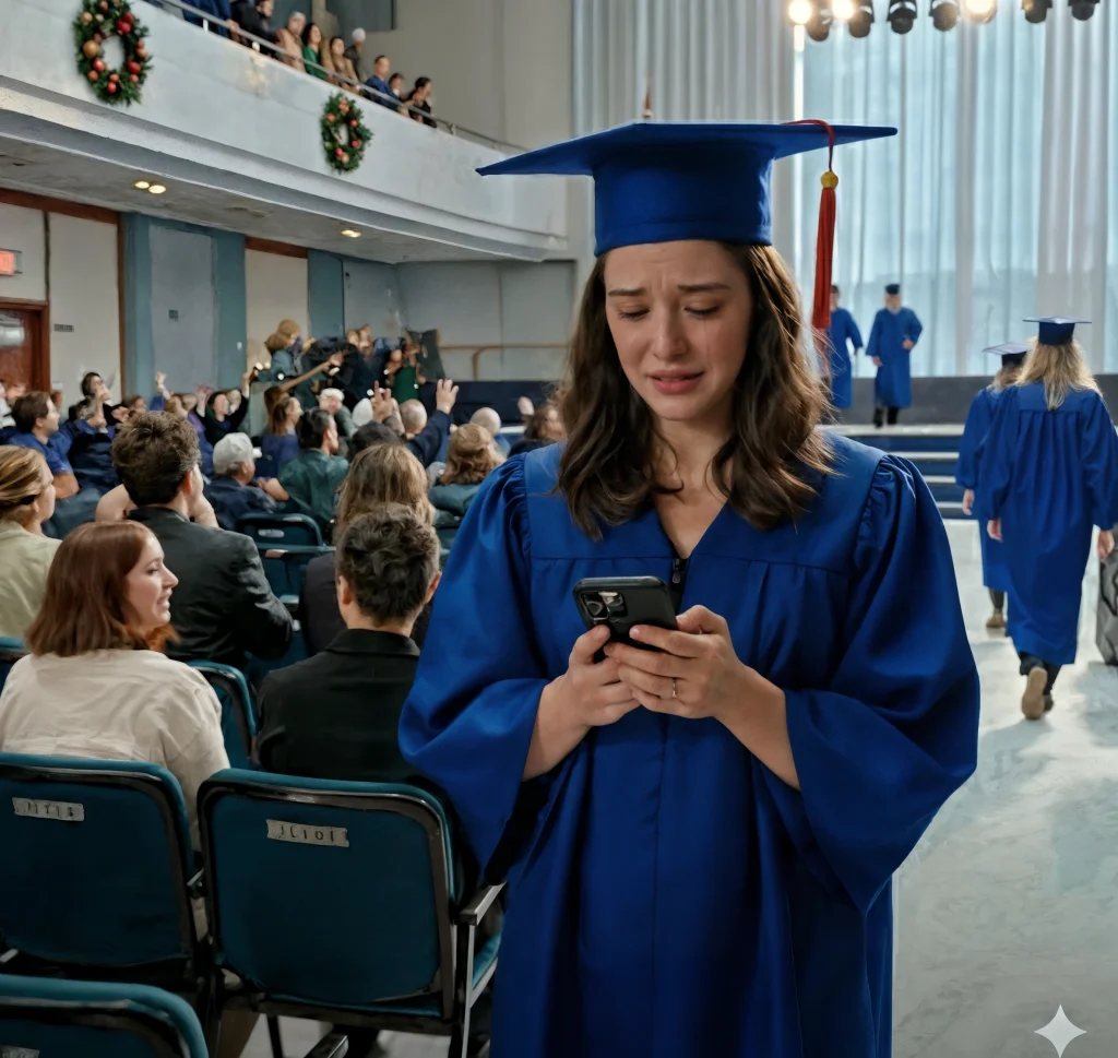 Il sole entrò dalla finestra quella mattina come se sapesse esattamente che cosa avrebbe dovuto significare quel giorno. Avevo dormito a malapena, la mente un vortice degli ultimi quattro anni: le sessioni di studio notturne alimentate da caffè tiepido, i tre lavori che avevo tenuto insieme per restare a galla, e l’orgoglio silenzioso di sapere che avevo fatto tutto da sola. La toga della laurea era appesa all’anta dell’armadio come un’armatura, il tessuto blu notte rigido e carico di attesa. Accanto, il tocco, con la nappa ancora intatta.