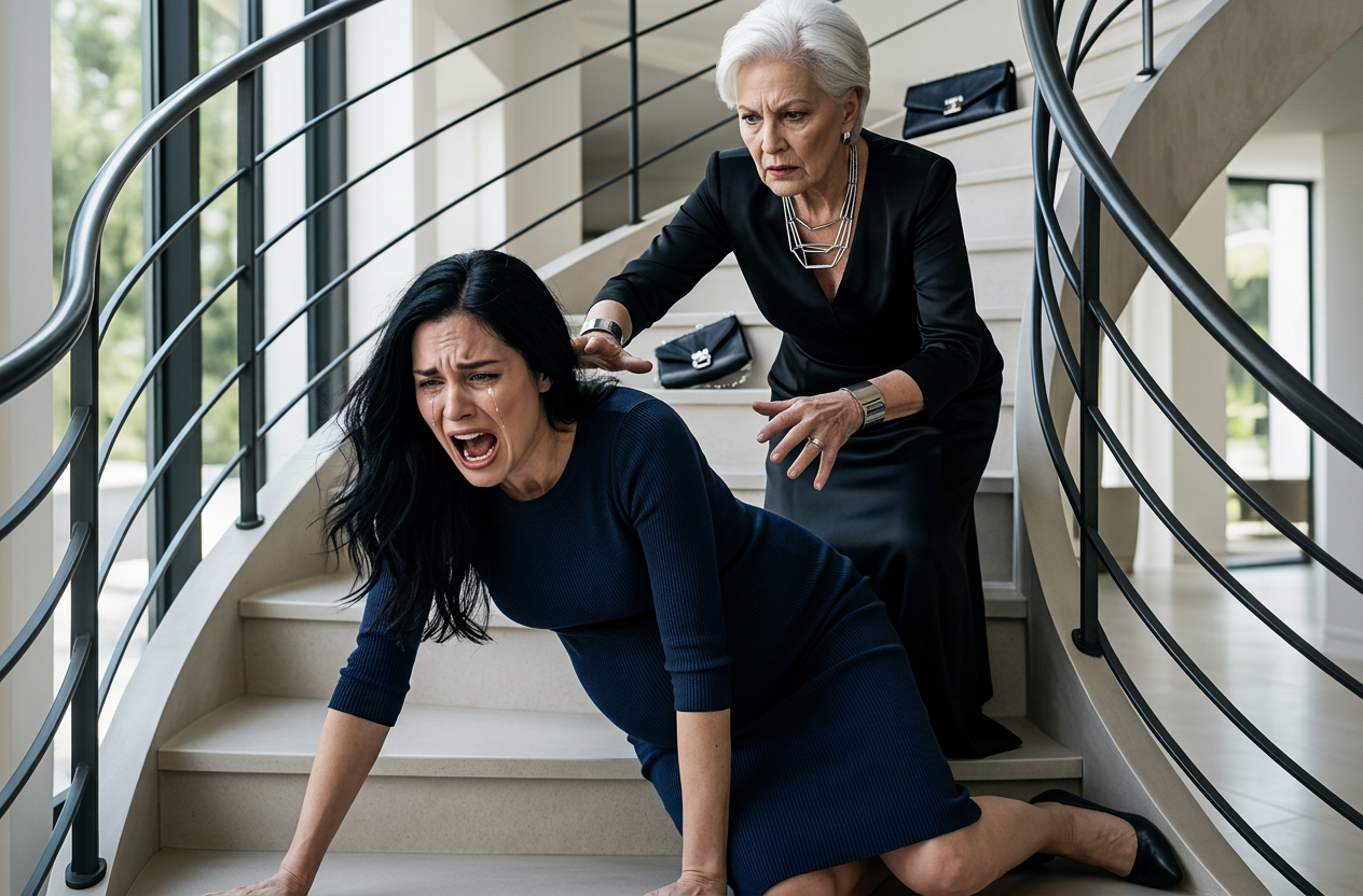 Mia suocera mi ha spinto giù dalle scale quando ero incinta… ma quello che è successo dopo ha scioccato tutti… Un’ombra sui gradini di marmo