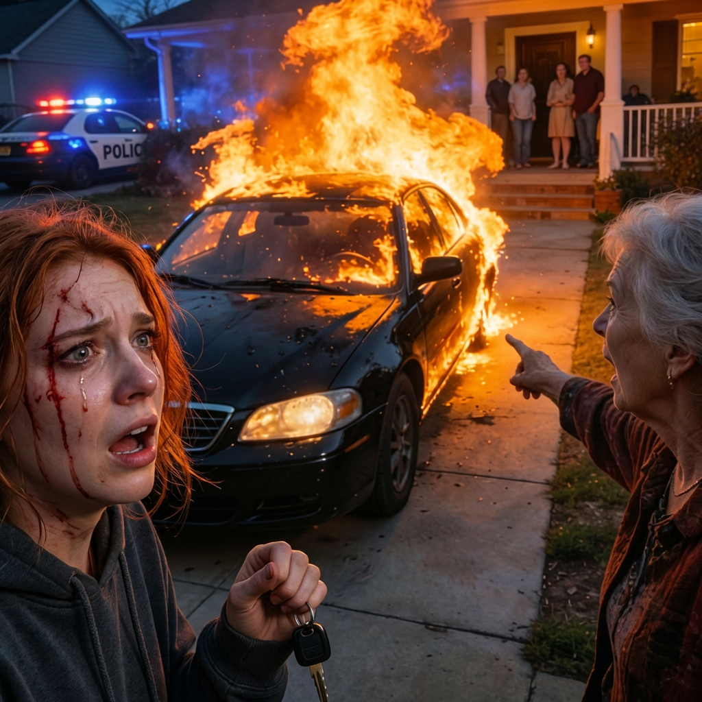 Mia matrigna ha dato fuoco alla mia macchina quando mi sono rifiutata di darla a mia sorellastra, ridendo mentre diceva: «Se non puoi dare quest’auto a mia figlia, allora non sarà tua neanche per un momento».