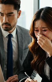 La pioggia si abbatteva violentemente contro le finestre dello studio dell’avvocato, creando una sinfonia grigia che si abbinava perfettamente alla tempesta che infuriava dentro Olivia Carter