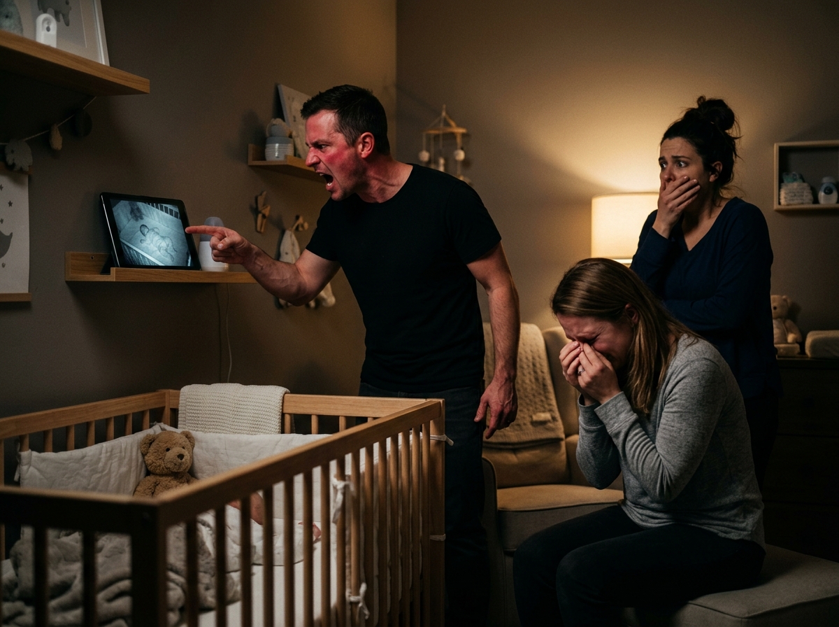 «Puoi vedere e sentire tutto dal tuo telefono», disse mia sorella, orgogliosa del baby monitor che ci avevano comprato. «È costato caro, quindi sii grata», aggiunse mia madre. Lo lasciai intatto. Quando mio marito finalmente mi chiese perché, dissi: «Metti il ​​bambino nella culla… e accendilo». Lui fissò lo schermo senza dire nulla.